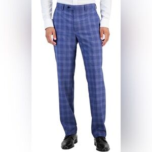 Lauren Ralph Lauren Men's Classic-Fit UltraFlex Stretch Suit Pants Blue‎ Plaid